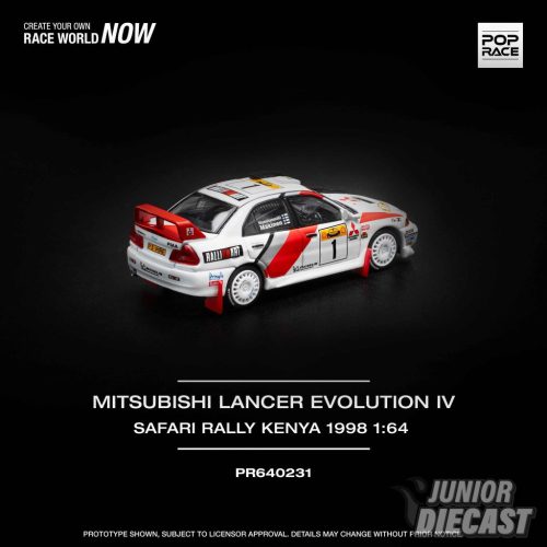 1/64 Mitsubishi Lancer Evolution IV, #1 Safari Rally Kenya 1998, white/red