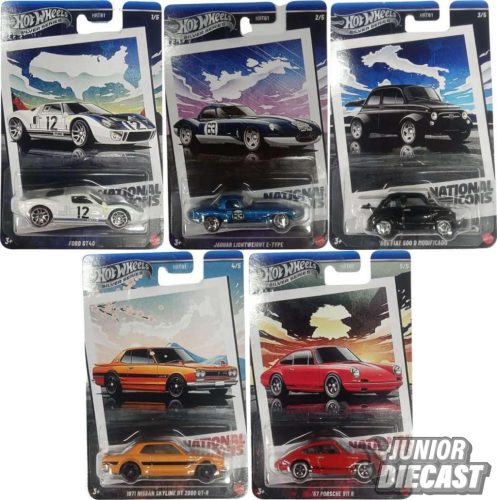 (Előrendelés) Hot Wheels National Icons  (félpremium szett-5db)
