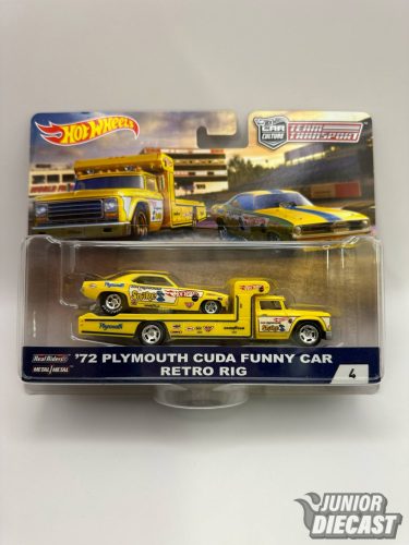 Hot Wheels '72 Plymouth Cuda Funny Car & Retro Rig #4