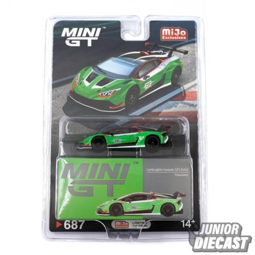 Mini GT 1:64 Lamborghini Huracán GT3 EVO2 Presentation--MiJo Exclusive 1 of 4800