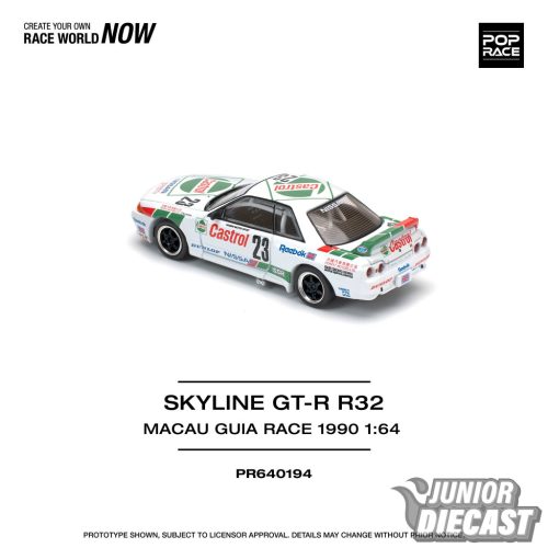 Pop Race 1/64 Skyline GT-R R32 #23 Macau Guia Race 1990 Winner, white/red/green