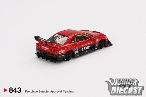MINI GT NISSAN SKYLINE GT-R (R34) SUPER SILHOUETTE RED/BLACK 2024 #843