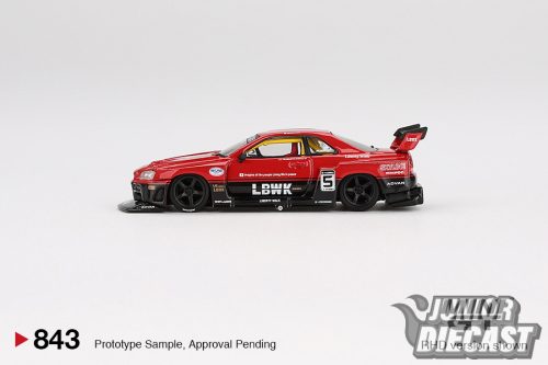 MINI GT NISSAN SKYLINE GT-R (R34) SUPER SILHOUETTE RED/BLACK 2024 #843