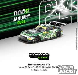 Tarmac 1/64 2019 Mercedes Benz AMG GT3 #999 Raffaele Marciello Winner Macau GT Cup Fia GT World Cup, green/black