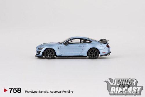Mini GT [MGT00758-L] 1:64 FORD MUSTANG SHELBY GT500 HERITAGE EDITION BRITTANY BLUE 2022 #758