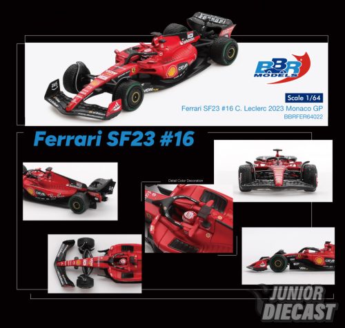 (Előrendelés) BBR Models FERRARI SF23 #16 C. LECLERC MONACO GP 2023