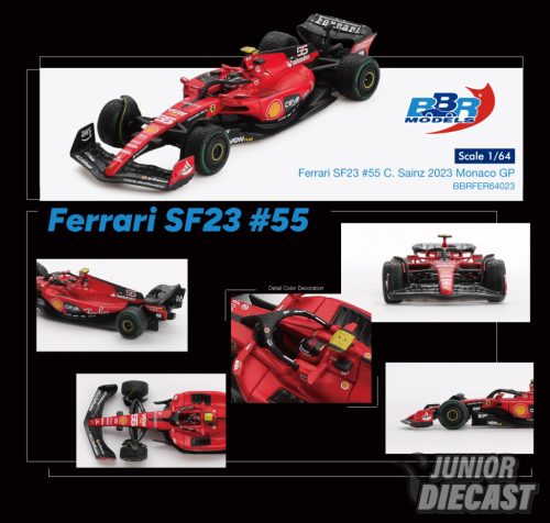 (Előrendelés) BBR Models FERRARI SF23 #55 C. SAINZ MONACO GP 2023