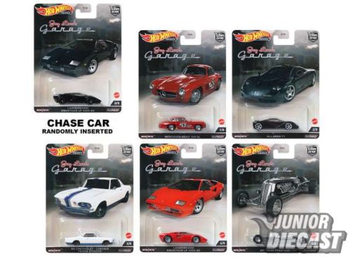 (Rendelhető) Hot Wheels Jay Leno's Garage Car Culture bontatlan karton Chase eséllyel (10db autó)