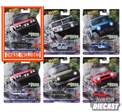 (Rendelhető) Hot Wheels Terra Track Car Culture bontatlan karton Chase eséllyel (10db autó)