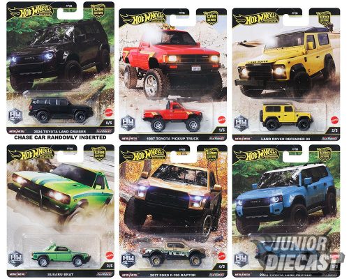 (Rendelhető) Hot Wheels *Off Road* Car Culture bontatlan karton Chase eséllyel (10db autó)