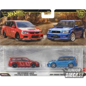   Hot Wheels 2005 Mitsubishi Lancer Evolution IX Wagon & 2004 Subaru Forester STI