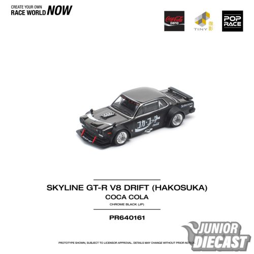 (Előrendelés) Pop Race Skyline GT-R Drift (Hakosuka) *Coca-Cola Zero* JP, króm fekete