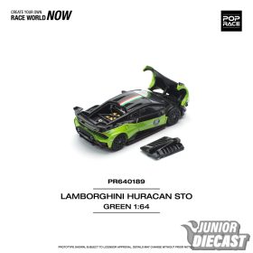   (Előrendelés) Pop Race Lamborghini Huracan STO (LP640-2 10 Anniversario, zöld/fekete