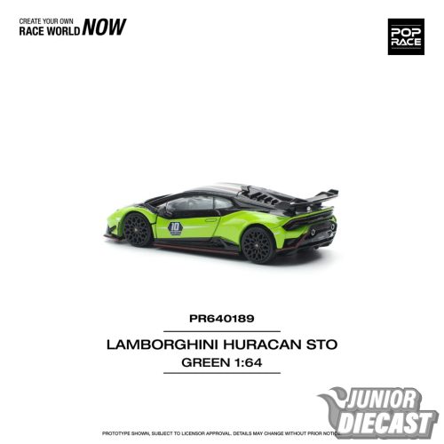 (Előrendelés) Pop Race Lamborghini Huracan STO (LP640-2 10 Anniversario, zöld/fekete