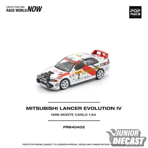 (Előrendelés) Pop Race 1998 Mitsubishi Lancer Evolution IV Monte Carlo Rally