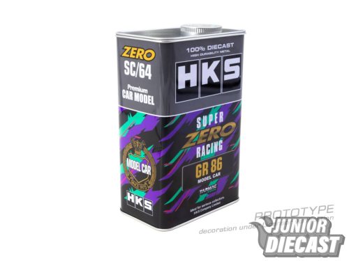 (Előrendelés) Tarmac Works TOYOTA GR86 GREY IN A HKS LIMITED TIN CAN 2024 (ajándék olajtartállyal)
