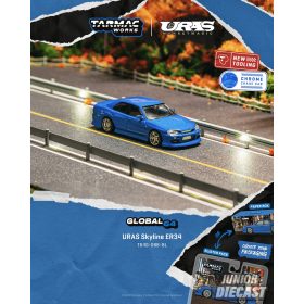   (Előrendelés) Tarmac NISSAN SKYLINE ER34 URAS BLUE (dobozos-chase esély)