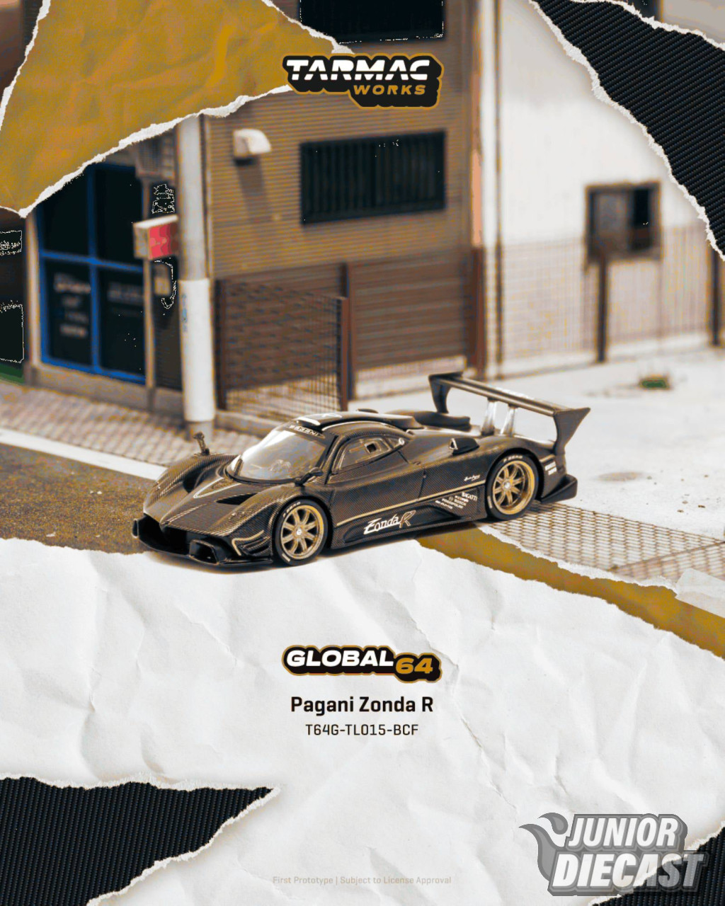 Works R (Előrendelés) Tarmac Works PAGANI ZONDA R MATTE EXPOSED CARB