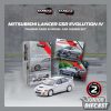 (Előrendelés) Tarmac Mitsubishi Lancer GSR Evolution IV + Trading Cards Combo Szett