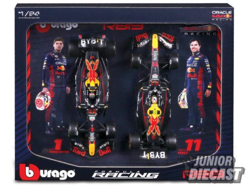 (Előrendelés) Burago 1/24 2023 Red Bull RB19 #1 Max Verstappen with #11 Sergio Perez-2 autós szett 