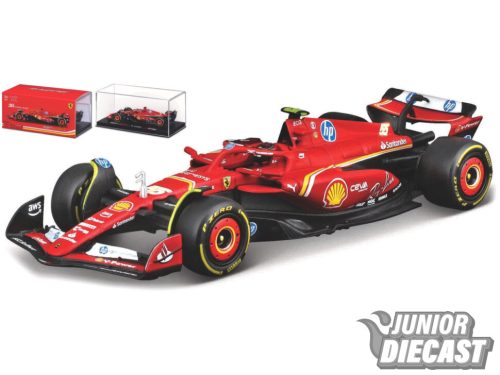 (Előrendelés) Burago 1/43 2024 Ferrari F1 SF24 #55 Carlos Sainz 5th Italy GP IMOLA bukósisakkal