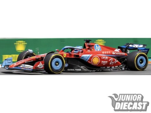 (Előrendelés) Burago 1/43 2024 Ferrari F1 SF24 #16 Charles Leclerc 3rd Miami GP bukósisakkal