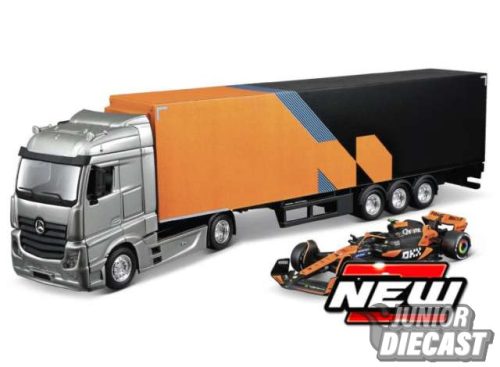 (Előrendelés) Burago 1/43 2024 Mercedes Actros Cab with trailer McLaren MCL38 #4 Lando Norris