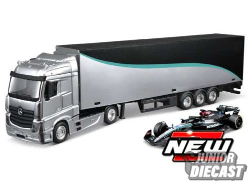 (Előrendelés) Burago 1/43 2024 Mercedes Actros Cab with trailer W15E Performance Petronas #63 George Russell