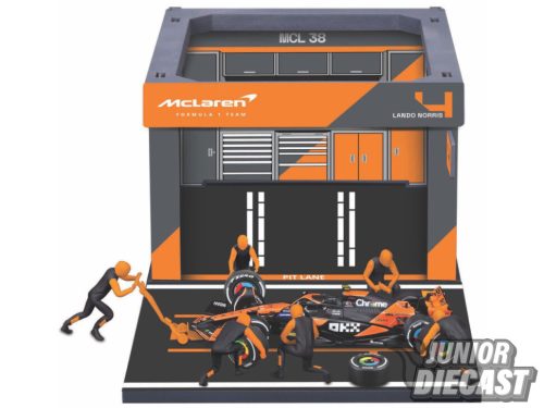 (Előrendelés) Burago 1/43 2024 McLaren MCL38 #4 Lando Norris- Pit Pass szett