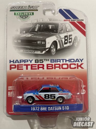 Greenlight  1972 Datsun 510 #85 Brock Racing Enterprises (BRE) *Happy 85th Birthday Peter Brock*