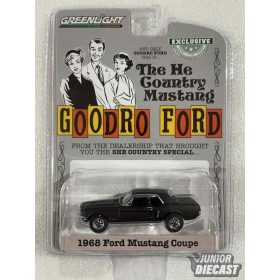   Greenlight 1968 Ford Mustang Coupe *He Country Special*, Bill Goodro Ford, Denver, Colorado, Stealth Black (Hobby Exclusive)