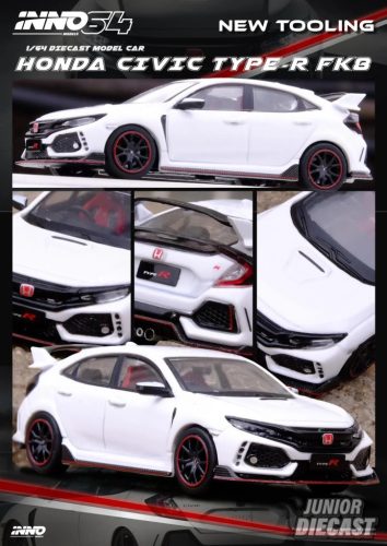 (Előrendelés) INNO 64 Honda Civic Type-R (FK8), fehér